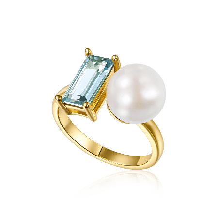 Blue Aquamarine Ring