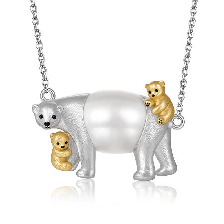 Polar Bear Mother And Her Child Necklace