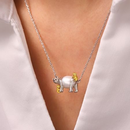 Polar Bear Mother And Her Child Necklace