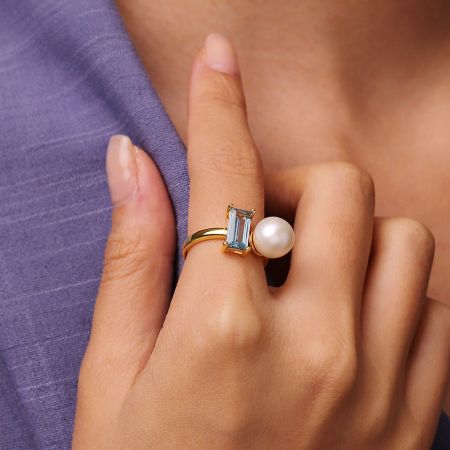 Blue Aquamarine Ring