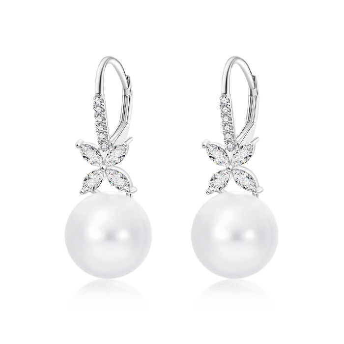 フラワーラウンドパールピアス