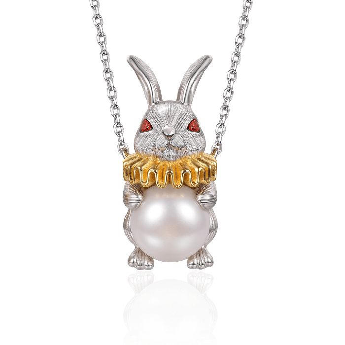 Rabbit With Ruff Necklace